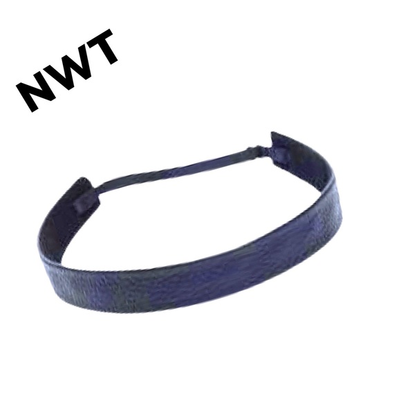 BLACK LEATHER PEBBLED HEADBAND NWT - Picture 7 of 9